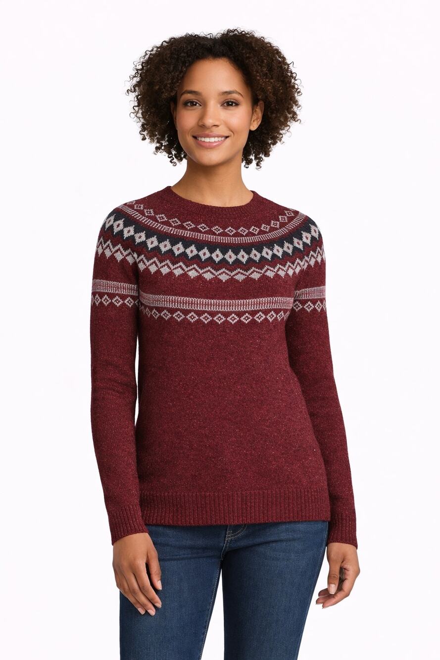 NWT Weatherproof Vintage Fair‎ Isle Sweater S Wine